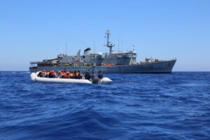 Belgian vessel Godetia, for the rescue Operation Triton