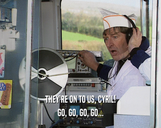 Father Dick Byrne (from Father Ted) spying